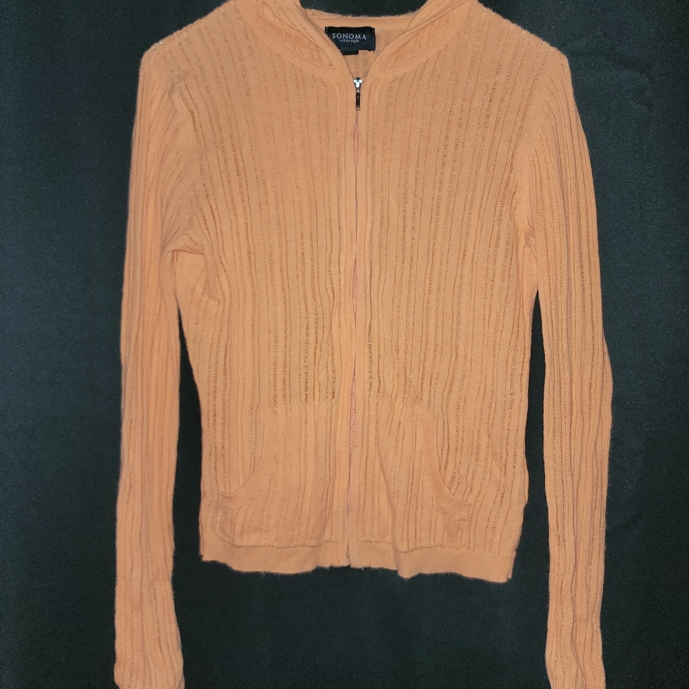 Lightweight zip up hooded sweater- size small